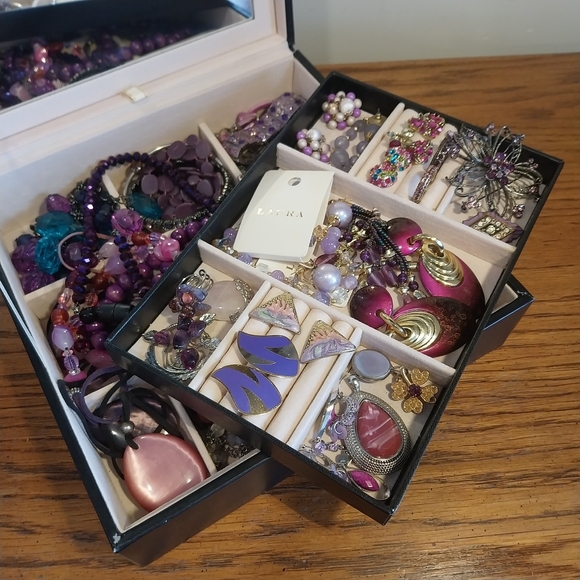 Vintage Jewelry - Purple and Pink Jewelry Lot